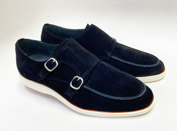 Maurice Suede Double Monkstrap - Black