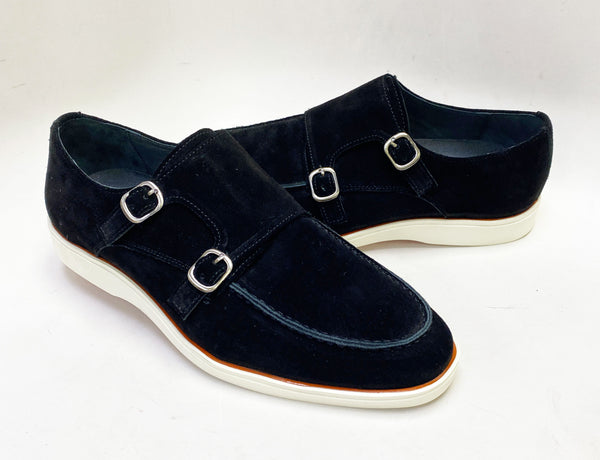Maurice Suede Double Monkstrap - Black