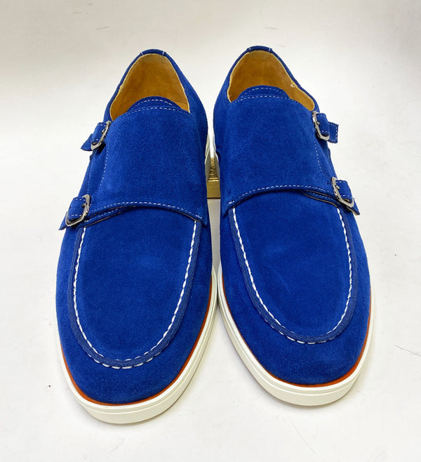 Maurice Suede Double Monkstrap - Denim