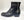 Maurice Leather Boot with 3 Zippers - Black