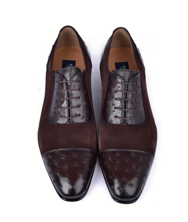 Corrente Suede Ostrich Shoe - Brown