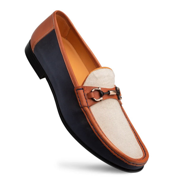 Mezlan Keanll Nubuck Moccasin - Blue/Tan/Beige