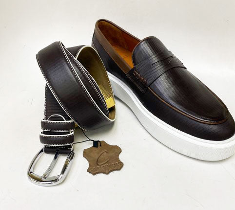 C Collection Leather Penny Loafer - Black