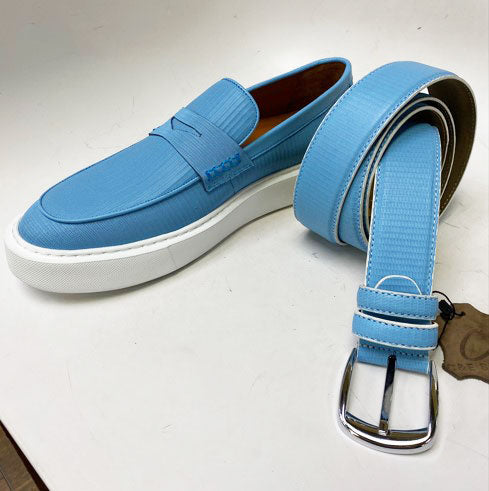 C Collection Leather Penny Loafer - Blue