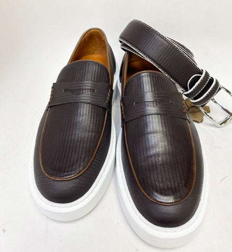 C Collection Leather Penny Loafer - Brown