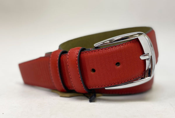 C Collection Leather Belt - Red