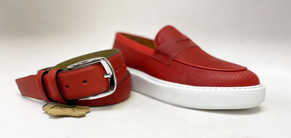 C Collection Leather Loafer - Red