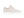 Single slip-on casual shoe in light beige leather with a contrasting brown leather shown on a white background.
