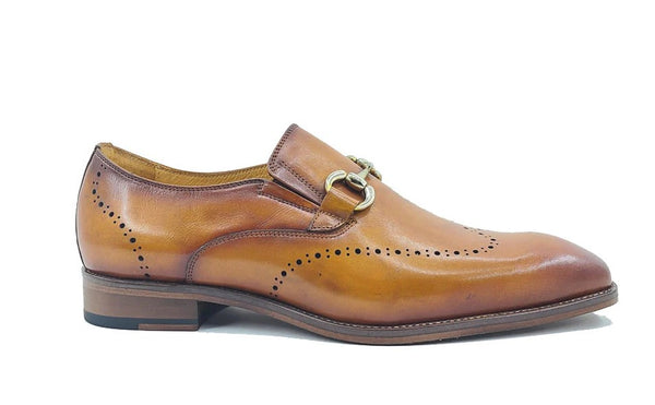C&E Shoes Calfskin Shoe - Cognac