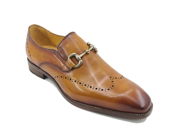C&E Shoes Calfskin Shoe - Cognac