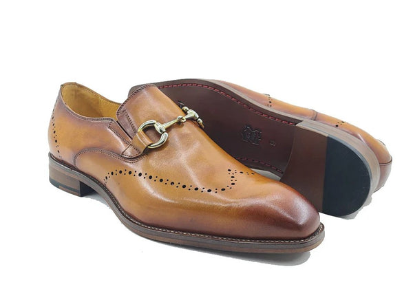 C&E Shoes Calfskin Shoe - Cognac