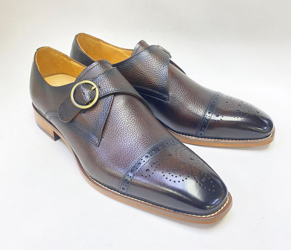 Maurice Deerskin Monkstrap Shoe - Chestnut