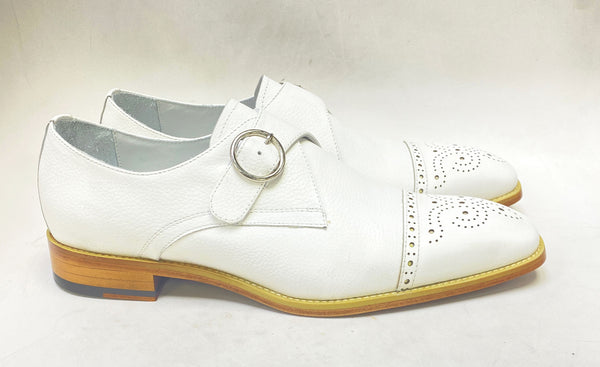 Maurice Deerskin Monkstrap Shoe - White