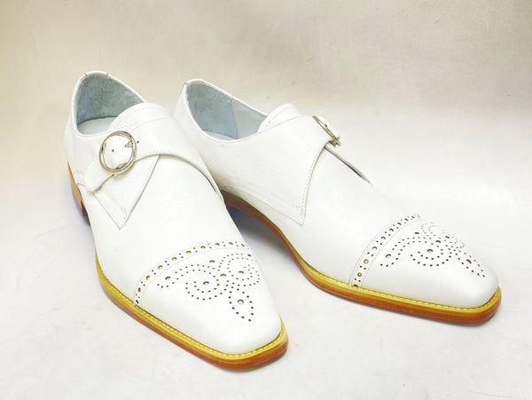 Maurice Deerskin Monkstrap Shoe - White
