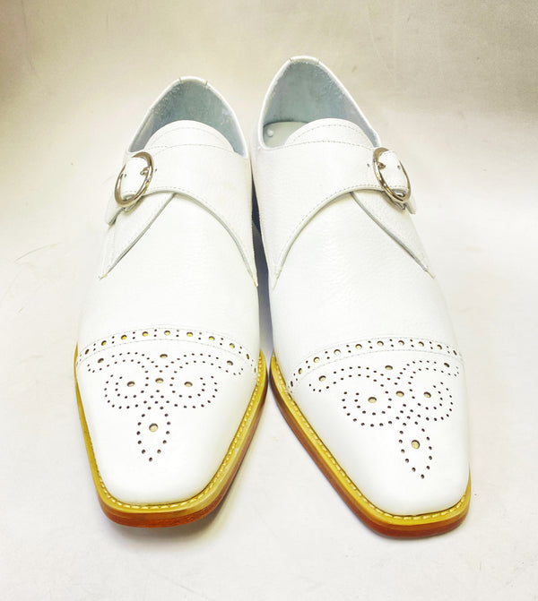 Maurice Deerskin Monkstrap Shoe - White