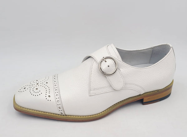 Maurice Deerskin Monkstrap Shoe - White