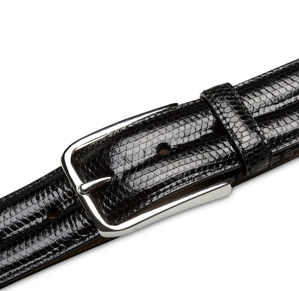 Mezlan Lizard Belt - Black