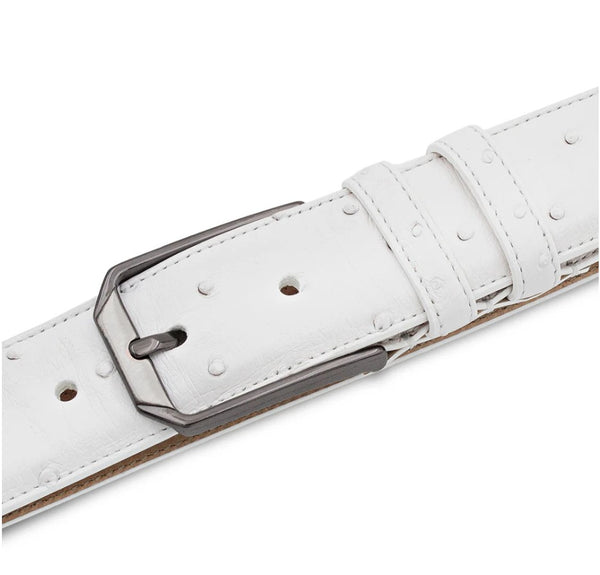 Mezlan Ostrich Belt - White