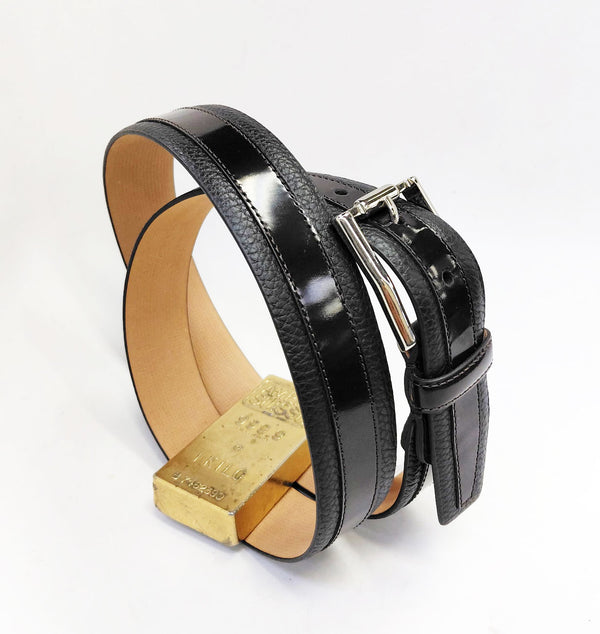 Mezlan Deerskin Cordovan Belt - Dark/Brown