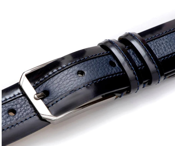 Mezlan Deerskin Cordovan Belt - Navy