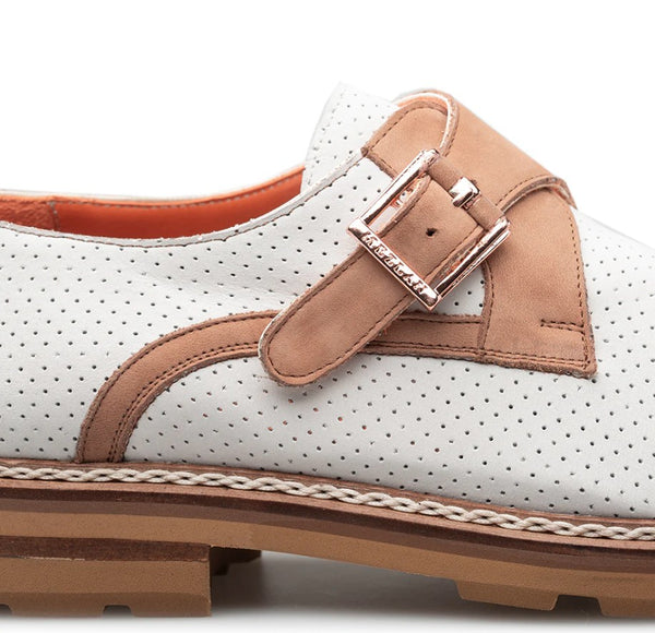 Mezlan Alari Monkstrap - Bone/Cognac