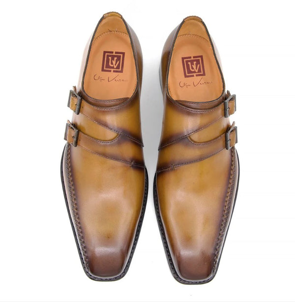 Ugo Vasare Alex-Mustard Calf Monkstrap - Mustard