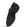 A black leather shoe shown from the sole side set against a plain white background.