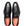 A pair of black textured leather dress shoes with laces, shown from a top-down view on a white background. The orange inner lining features the brand name 'MEZLAN'.