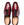A pair of Mezlan men's oxford shoes in a deep burgundy and black colorway, shown from a top-down view on a white background.