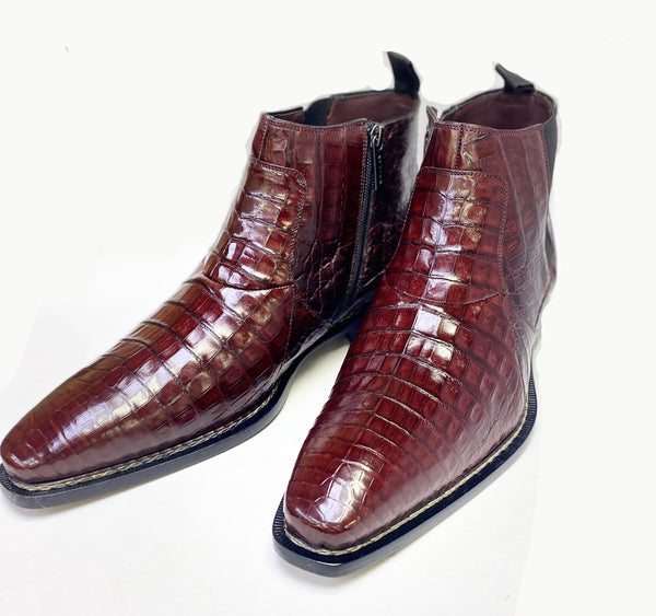 Mezlan Blackmore Crocodile Boot - Burgundy