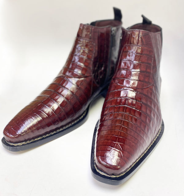 Mezlan Blackmore Crocodile Boot - Burgundy