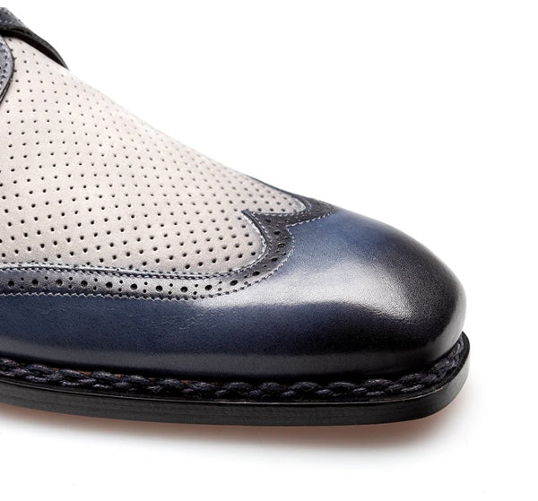 Mezlan Blanes Calfskin Monkstrap - Blue/Grey