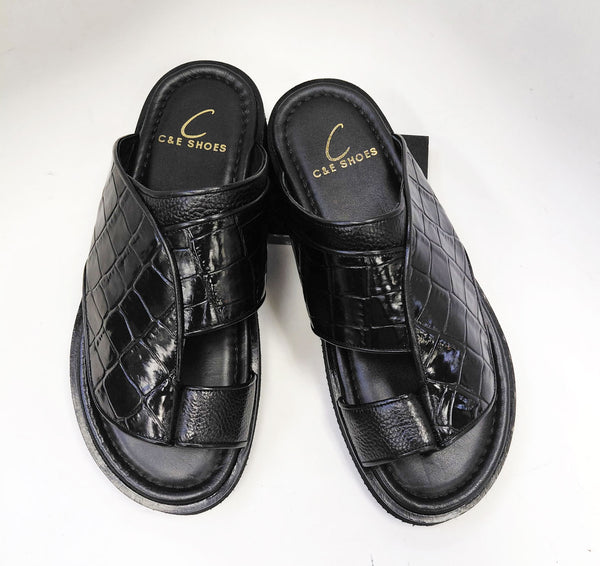 C Collection Boca Calfskin Sandal - Black