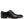 A classic black leather cap-toe oxford shoe shown in a side profile on a white background.
