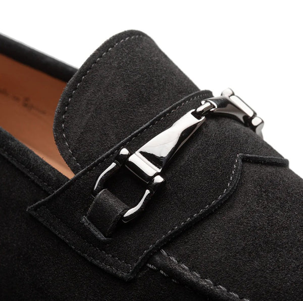Mezlan Bracco Suede Loafer - Black