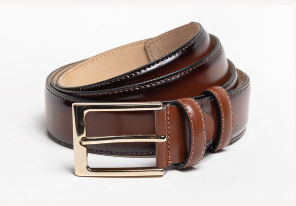 C Collection Calfskin Leather Belt - Brown