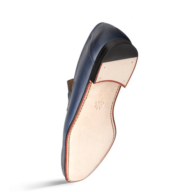Mezlan Calfskin Loafer - Blue/Pearl