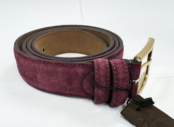 C Collection Suede Belt - Burgundy
