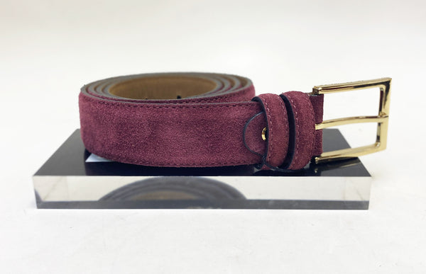 C Collection Suede Belt - Burgundy