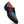 A navy blue double strap leather dress shoe with silver buckles and a bright orange interior lining, shown on a white background.