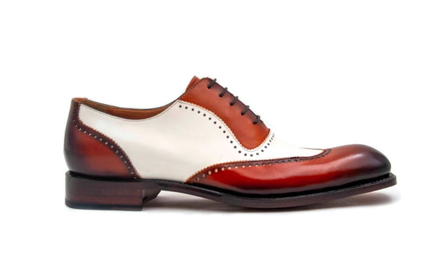 Ugo Vasare Charlton Calfskin Oxford - Cream/Camel