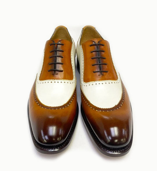 Ugo Vasare Charlton Calfskin Oxford - Cream/Camel