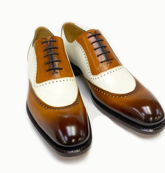 Ugo Vasare Charlton Calfskin Oxford - Cream/Camel
