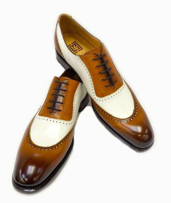 Ugo Vasare Charlton Calfskin Oxford - Cream/Camel