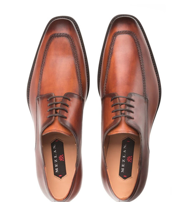 Mezlan Coventry  Calfskin Derby - Cognac