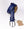 C Collection Deerskin Belt - Navy
