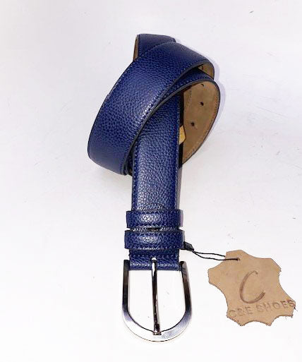 C Collection Deerskin Belt - Navy