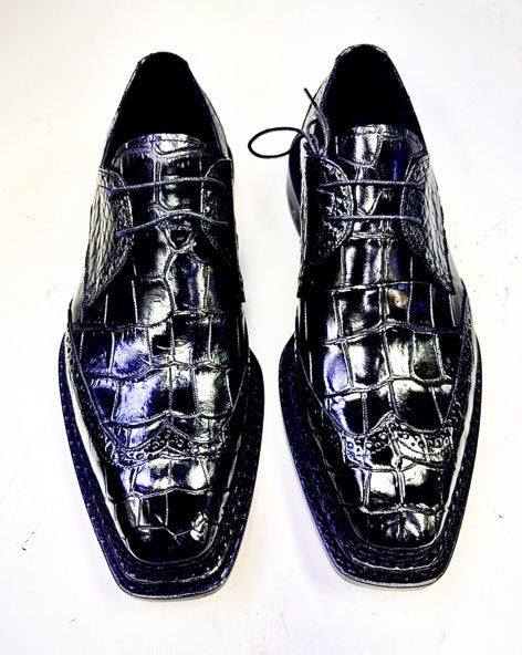 Maurice Custom Alligator Lace-Up Collab with Mr. Hakim - Black