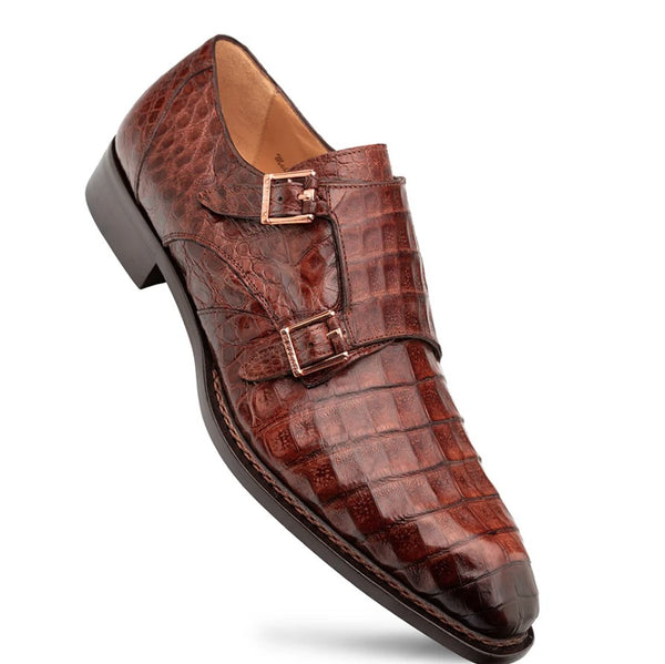 Mezlan Doyers Crocodile Monkstrap Shoe - Sport