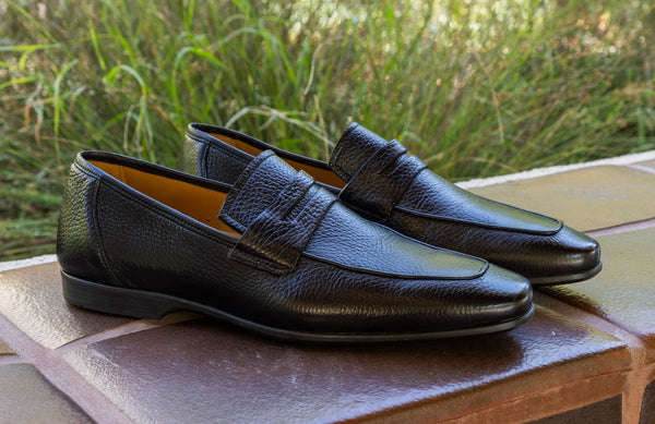 Mezlan Deerskin Penny Loafer - Black
